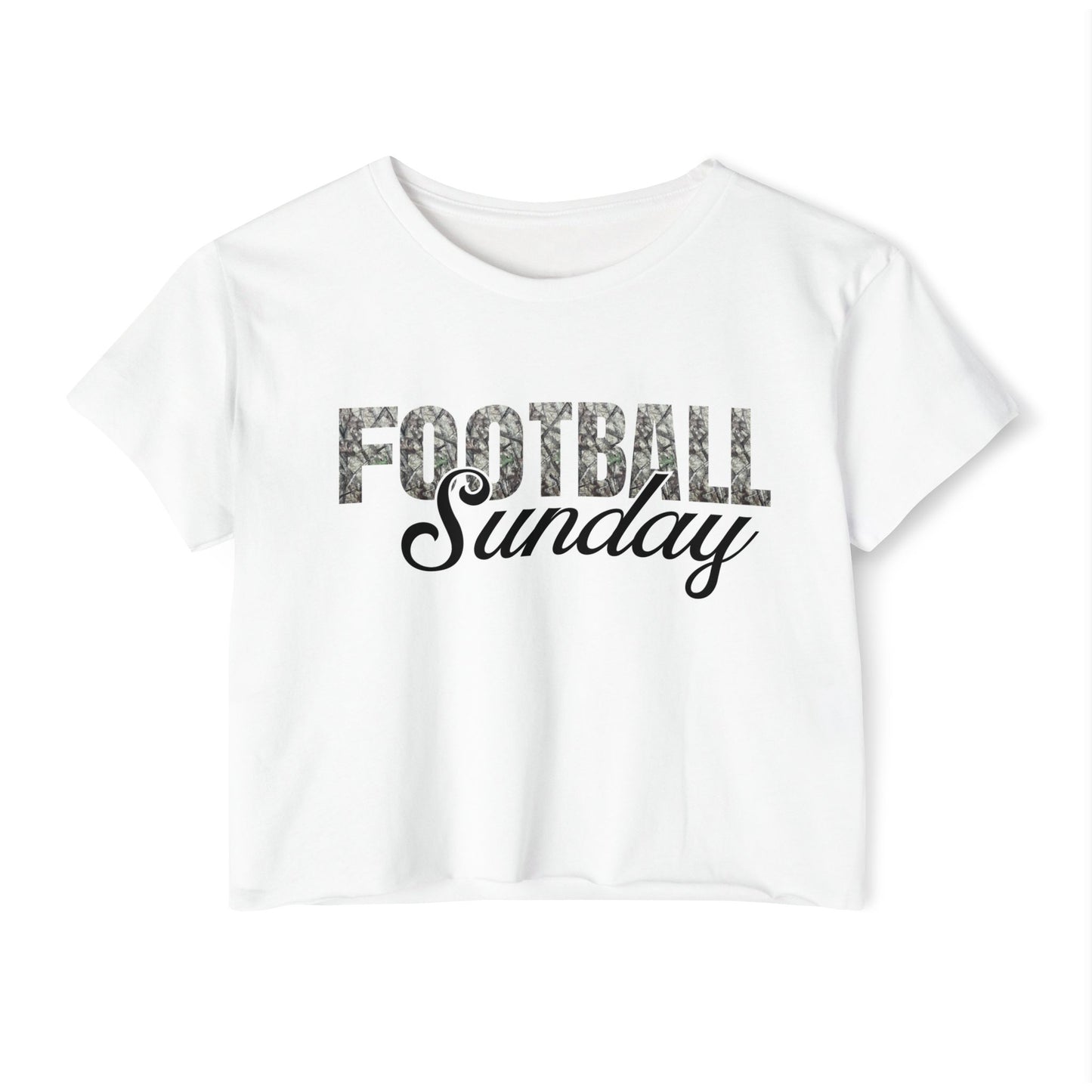 Womens Football Sunday Camo Crop Top