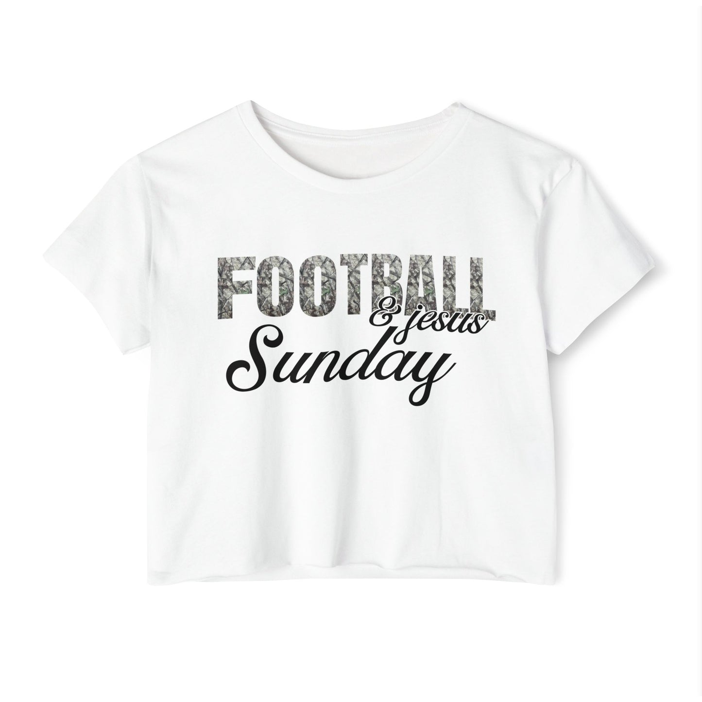 Womens Football & Jesus Sunday Crop Top