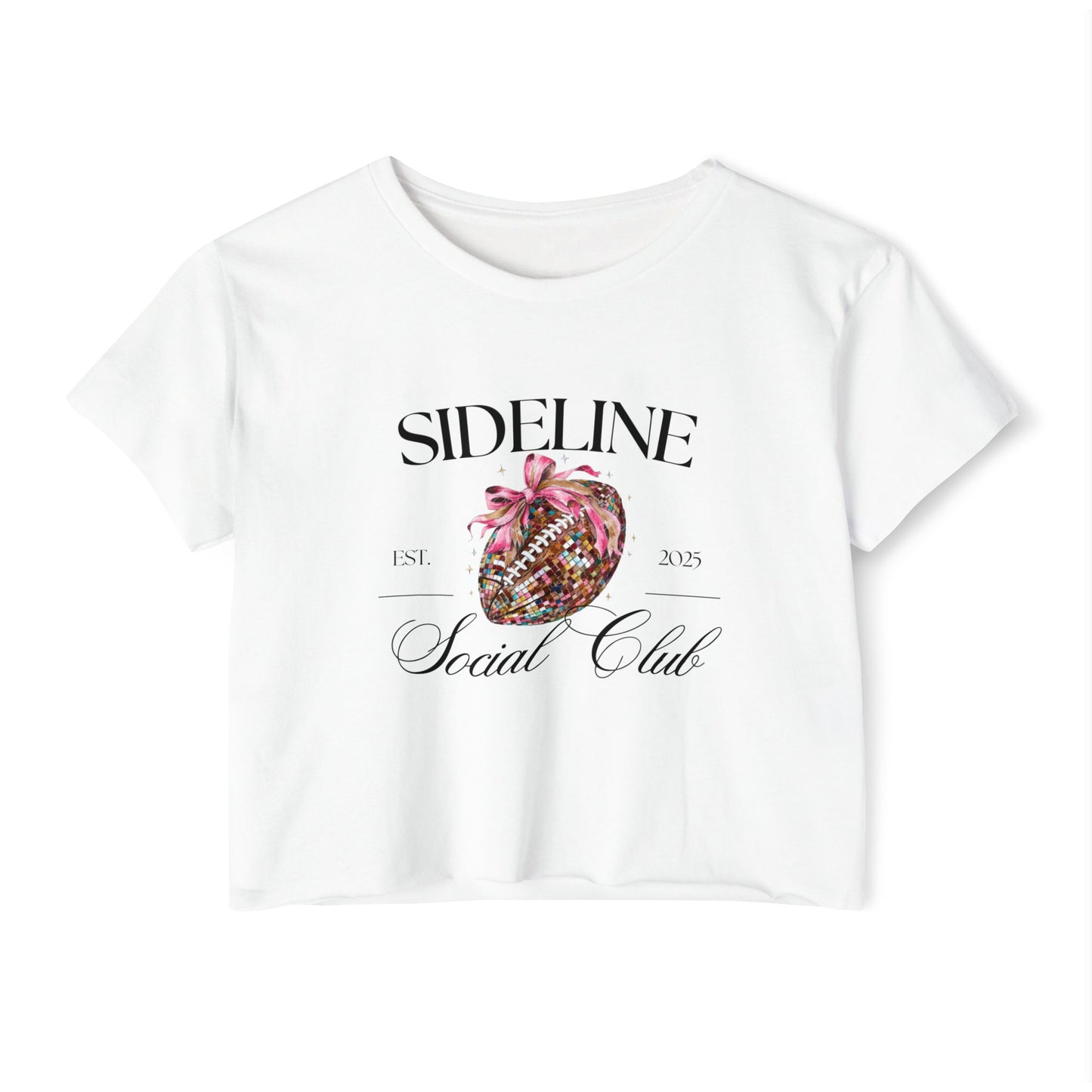 Womens Sideline Club Glitter Crop Top