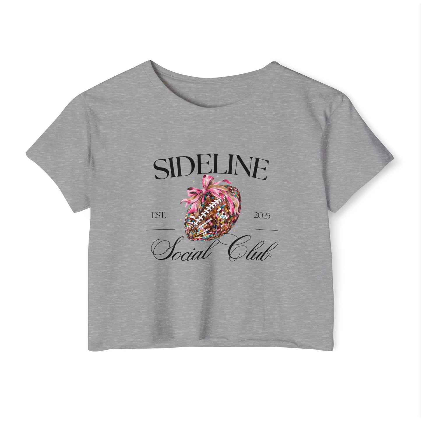 Womens Sideline Club Glitter Crop Top